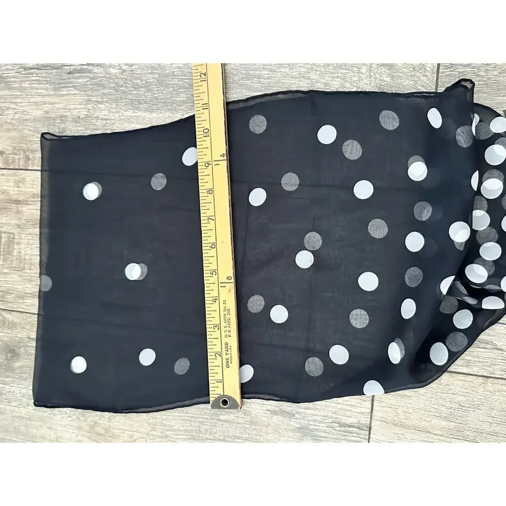 Echo Women's Black White Tubular 100% Silk Polka Dot Scarf